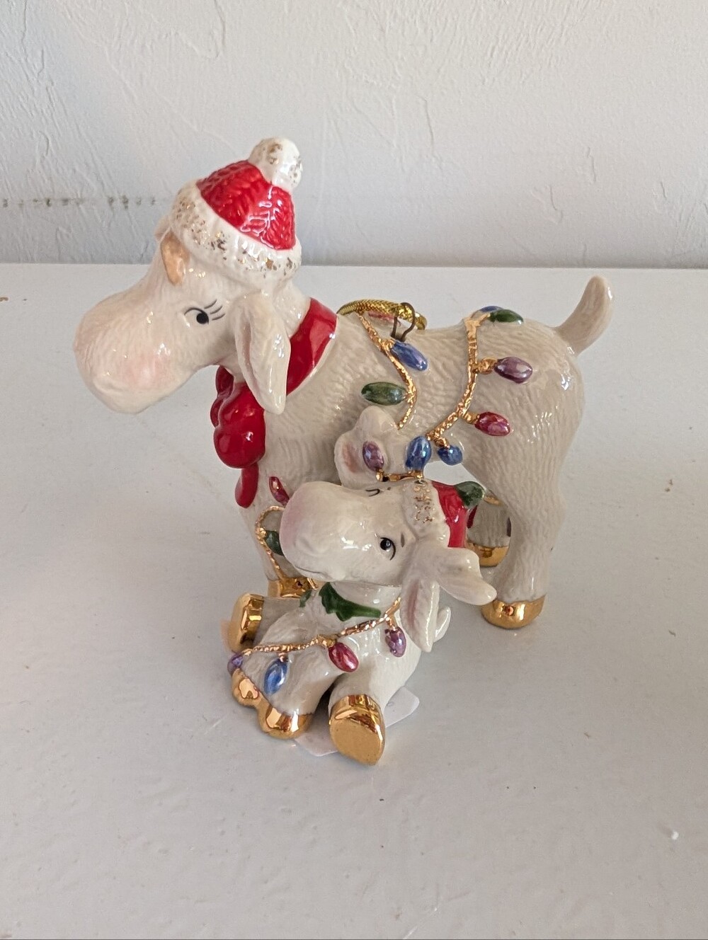 NWT Lenox Marcie And Baby Moose Ornament
